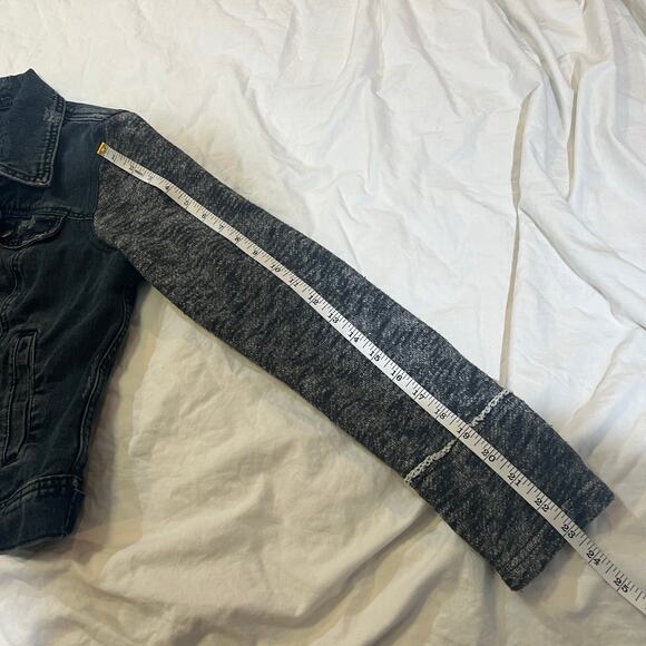 Free people Denim Sweatshirt Sleeve Jacket size S - Picture 8 of 10